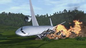 飞机坠毁爆炸动画事故模拟动画